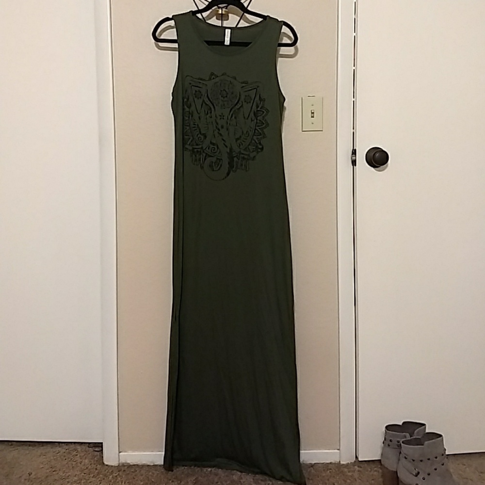 Olive green maxi